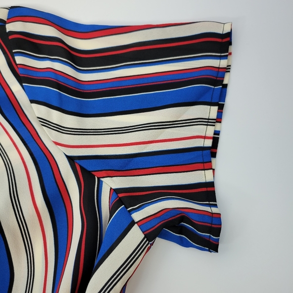 W5 Anthropologie Womens Vertical Striped Button Keyhole Back Blouse Size Large - Picture 10 of 11